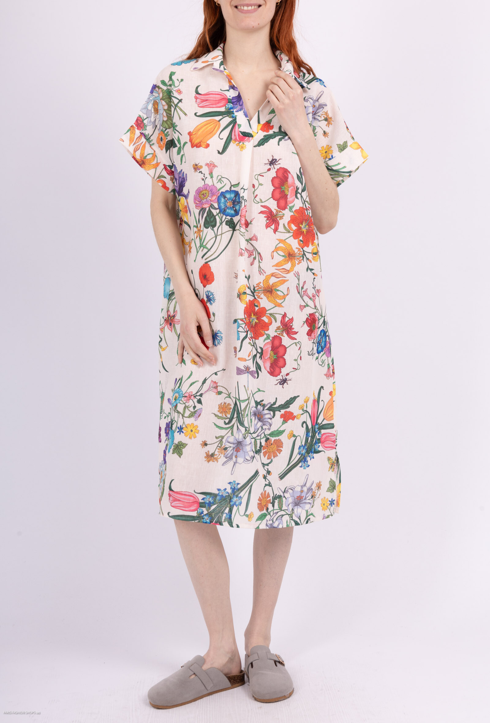 Wholesaler Miss Azur - Women's floral tower dress