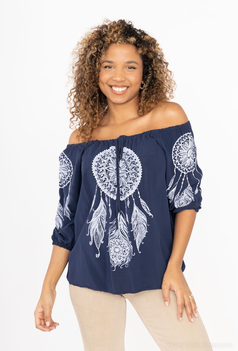 Wholesaler Miss Azur - Bardot top dream catcher