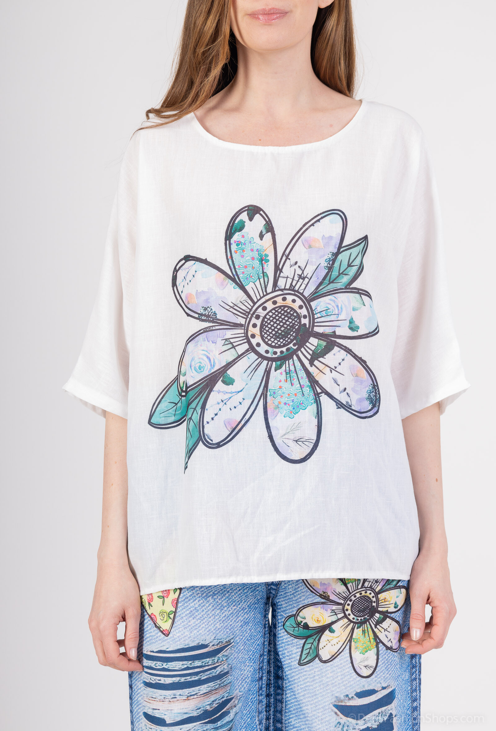 Wholesaler Miss Azur - Round neck t-shirt with print