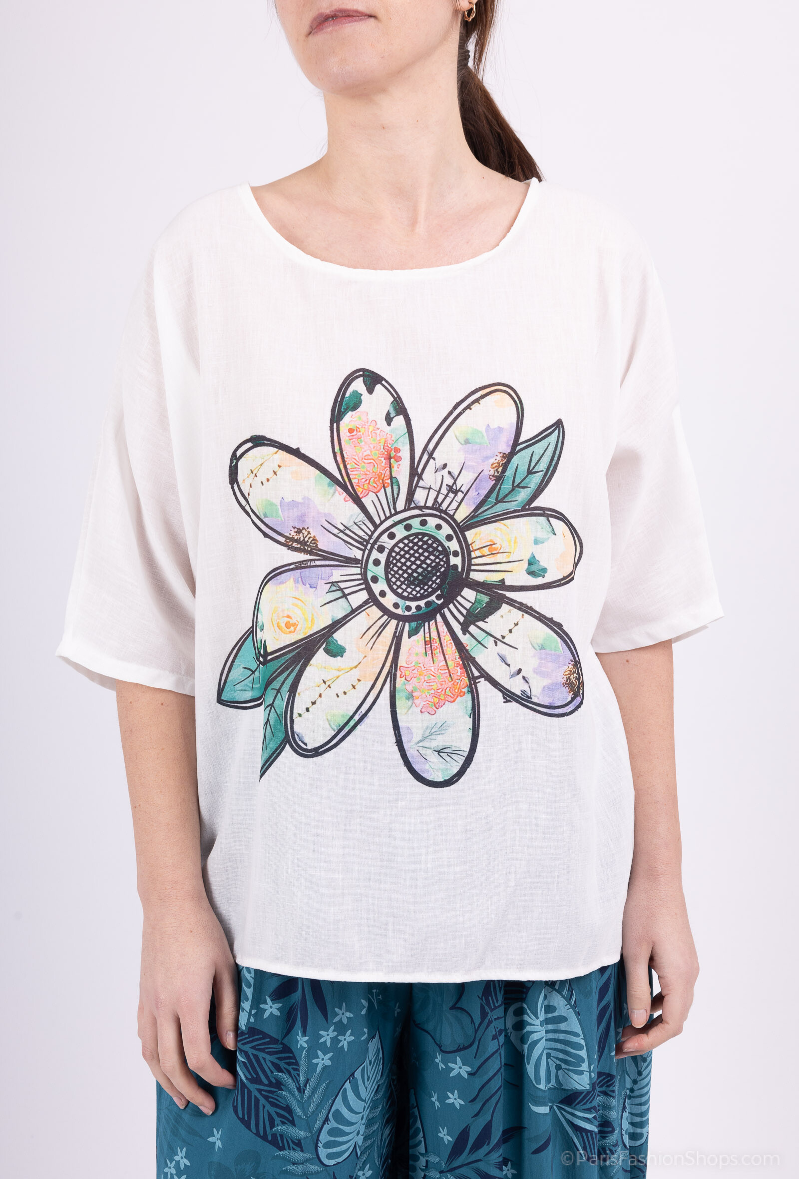 Wholesaler Miss Azur - Round neck t-shirt with print