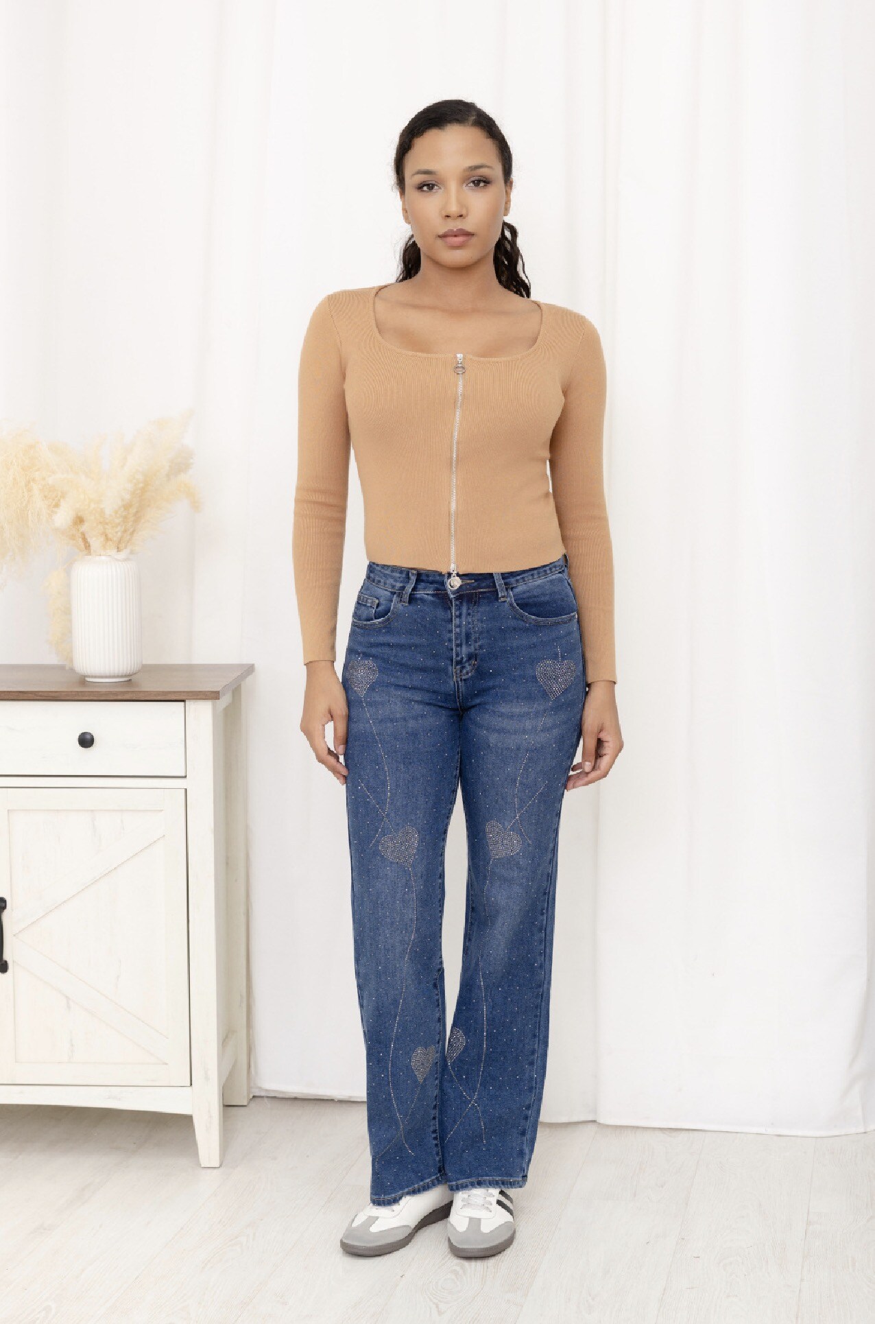 Mayorista Miss Bon - Jeans de pierna ancha con strass