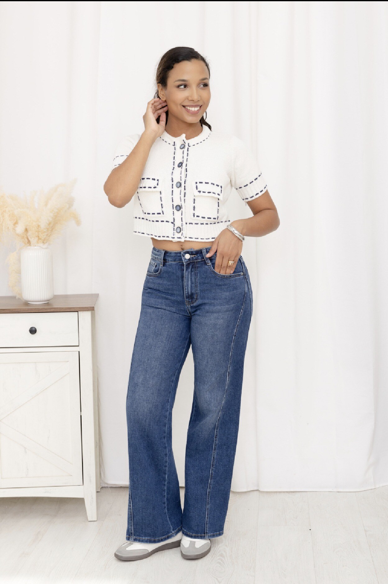 Mayorista Miss Bon - Jeans de pierna ancha con costura