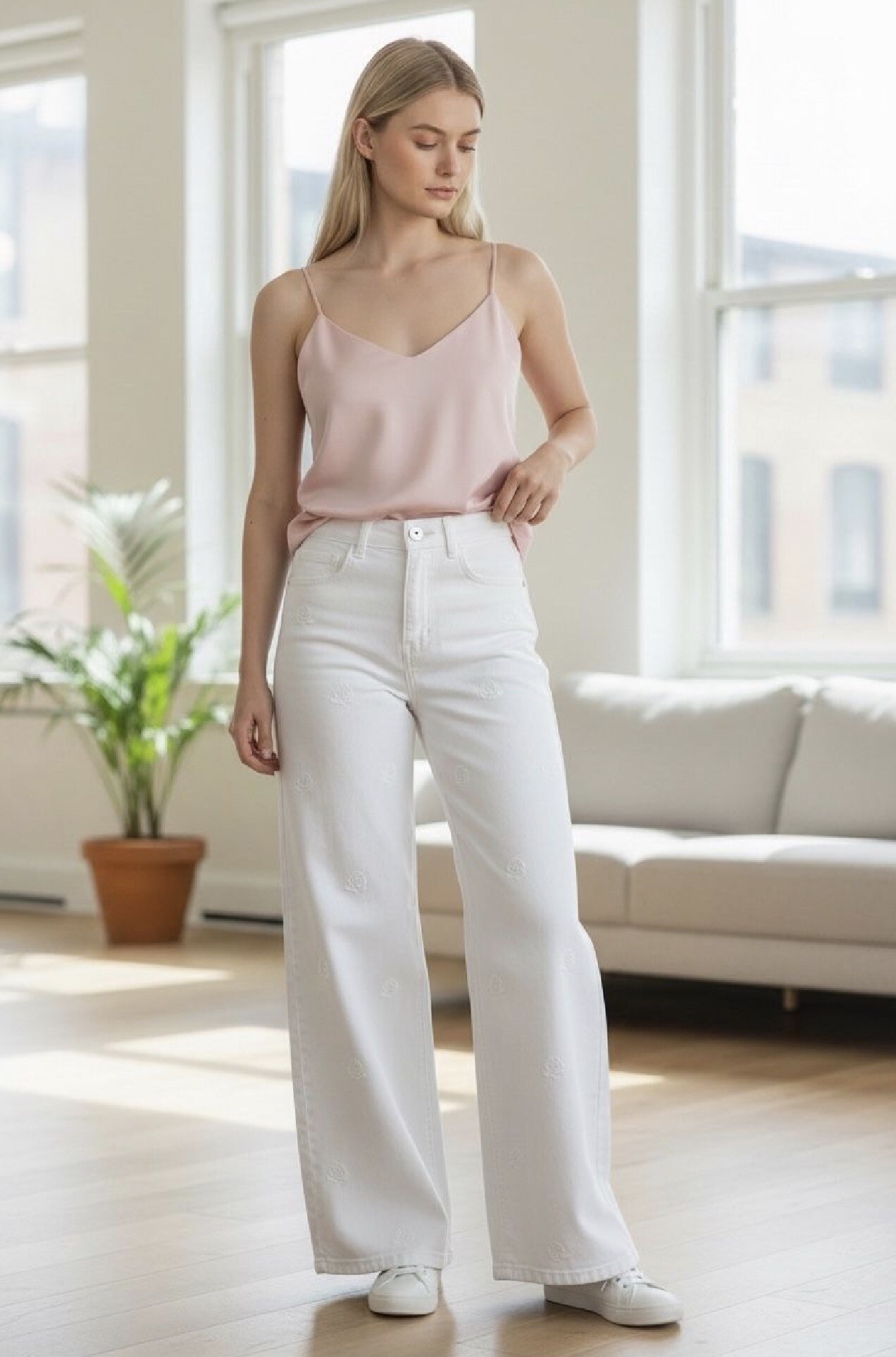 Großhändler Miss Bon - Jeans mit gestickten Rosen