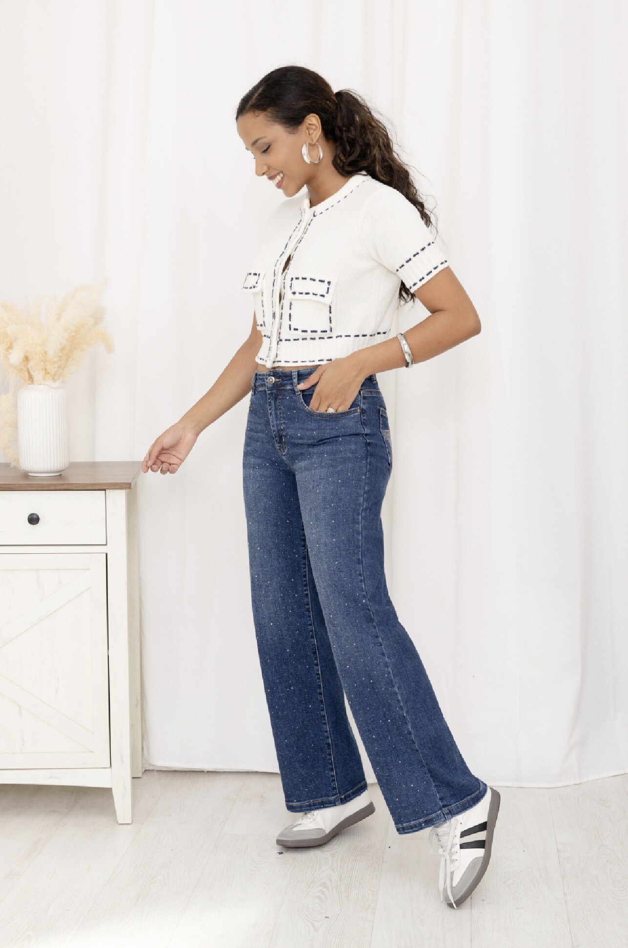 Grossiste Miss Bon - Jean avec strass