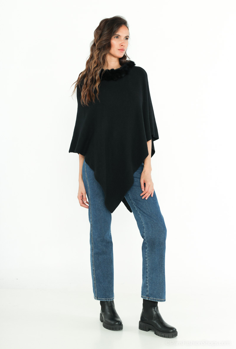 Grossiste Miss Charm - Cape avec fourrure