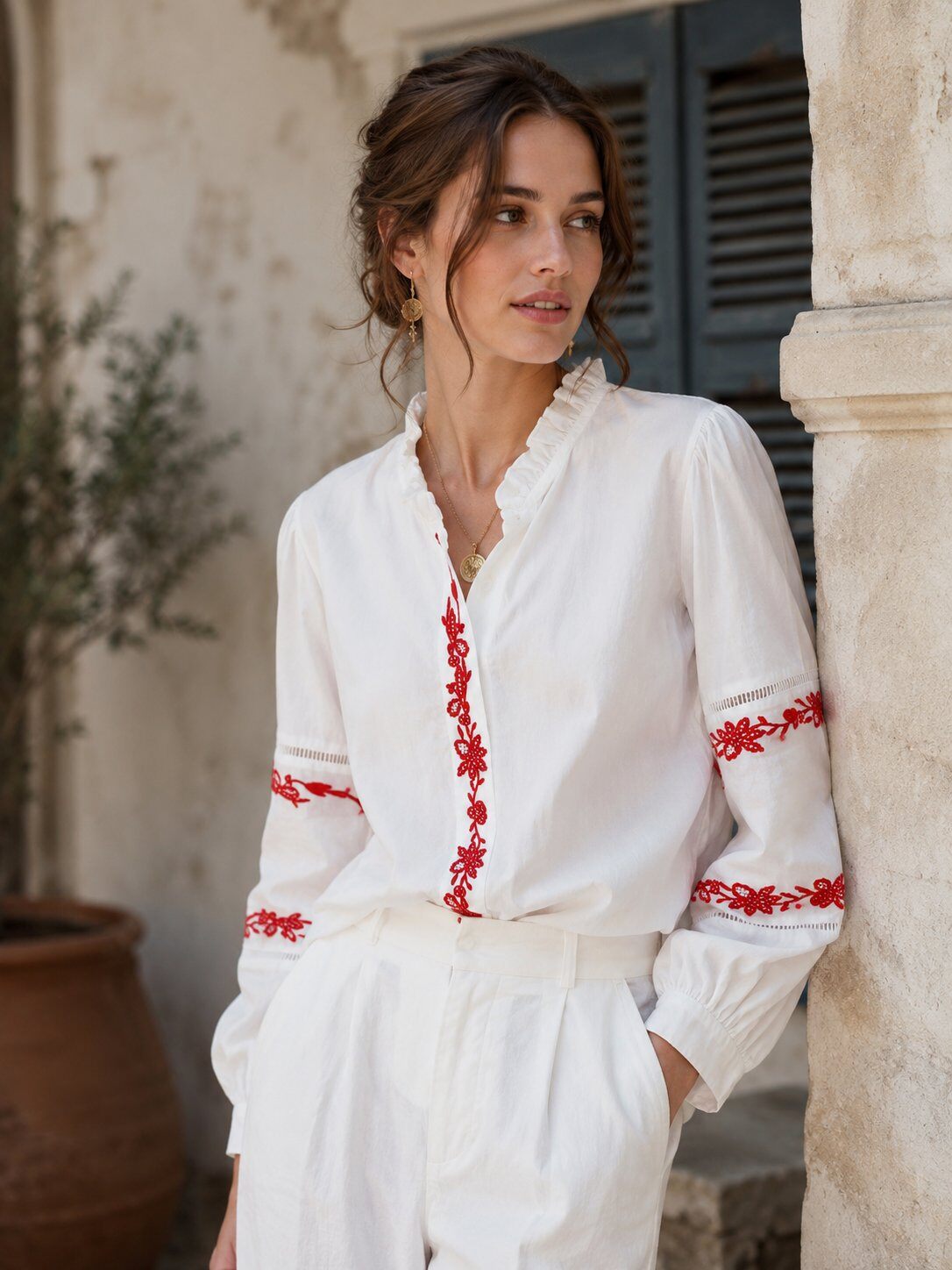 Grossista Miss Charm - Camicia ricamata