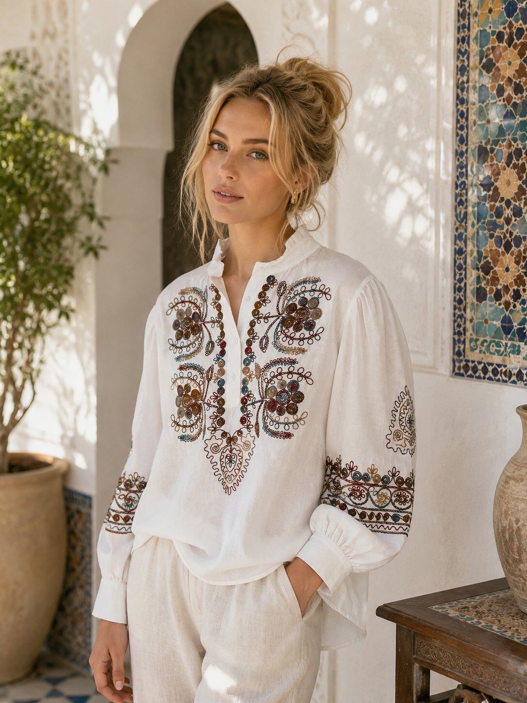 Mayorista Miss Charm - Camisa bordada