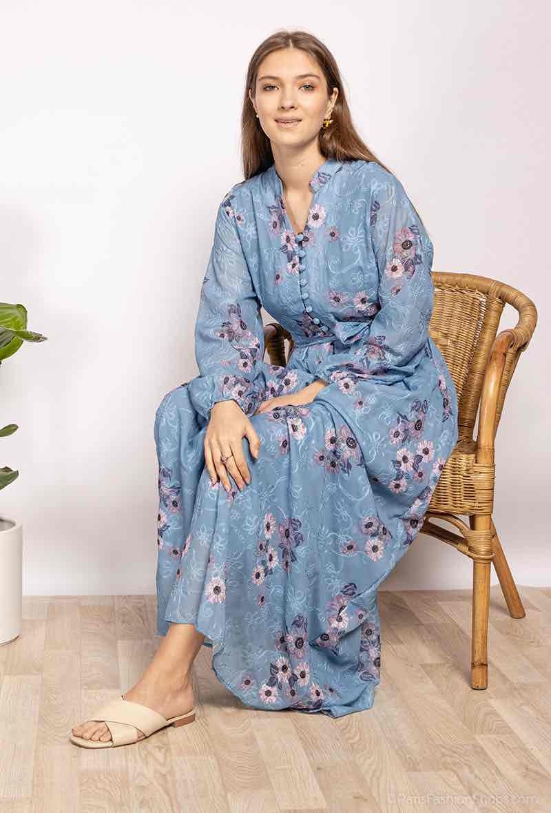 Grossista Miss Charm - Abito ricamato stampato con fiori
