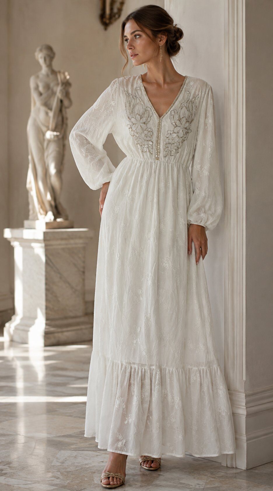 Grossiste Miss Charm - Robe longue en dentelle