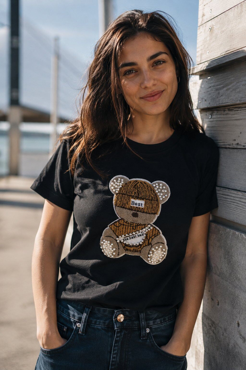 Wholesaler Miss Charm - Best bear pattern T-shirt