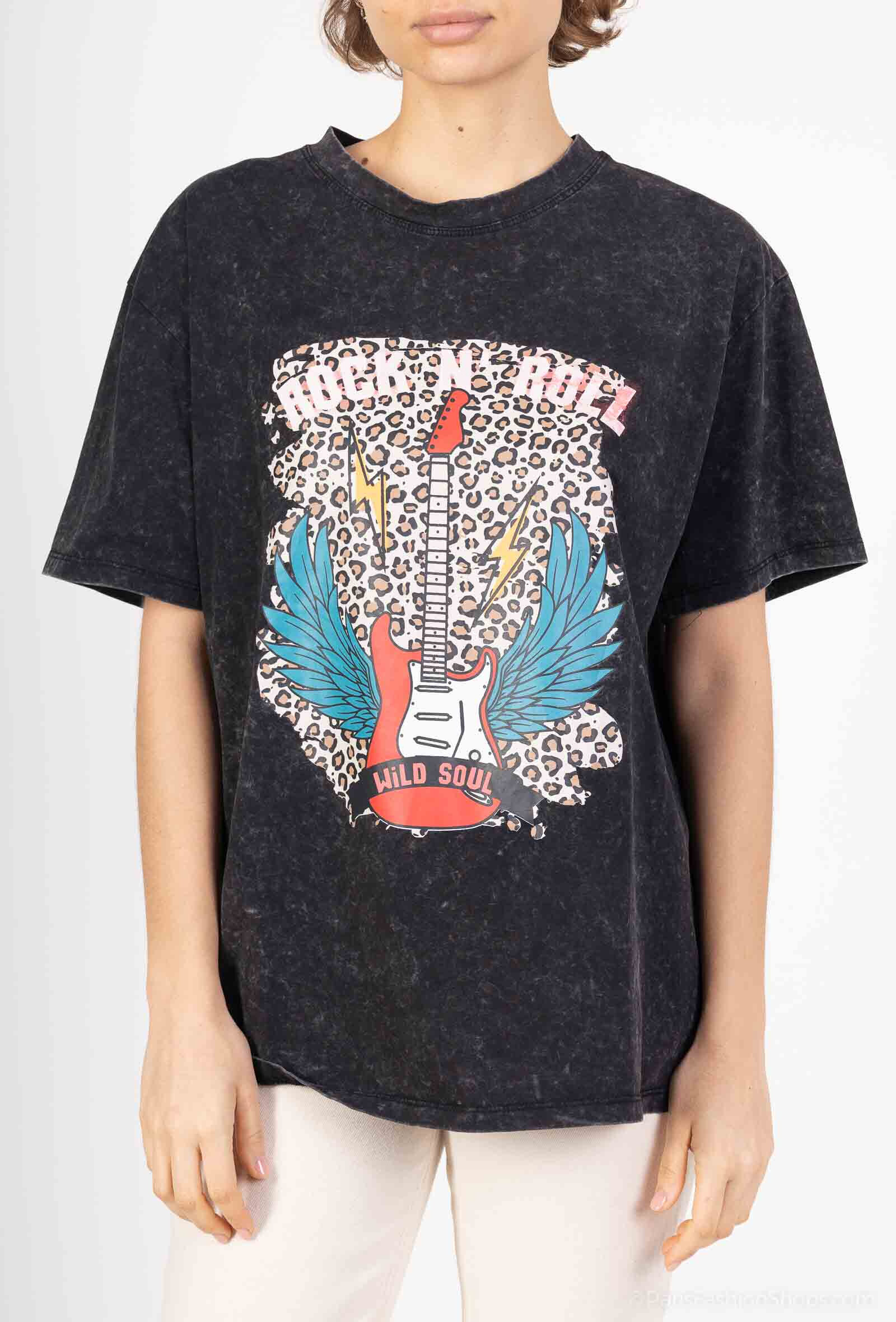 Grossiste Miss Charm - T-shirt à motif guitare