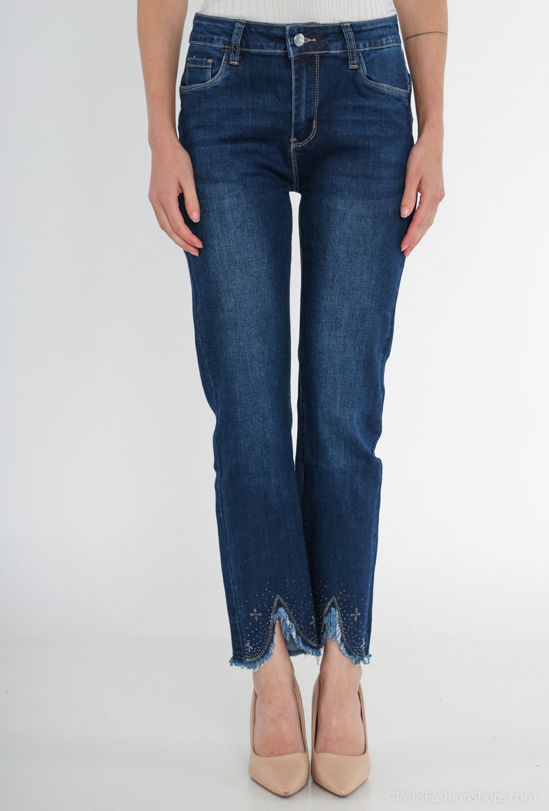 Grossiste Miss Fanny - Jean 7/8e, droit, push up et avec strasse