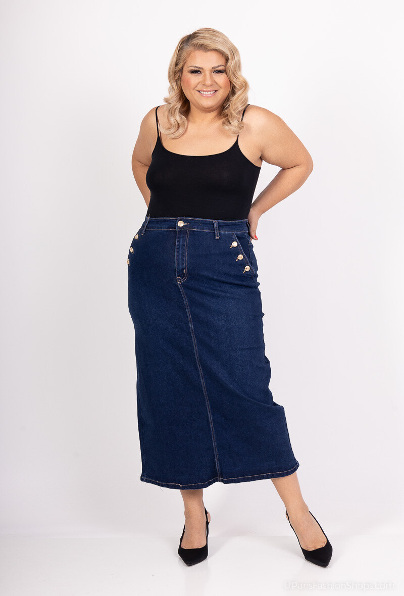 Wholesaler Miss Fanny - Big size skirt with button