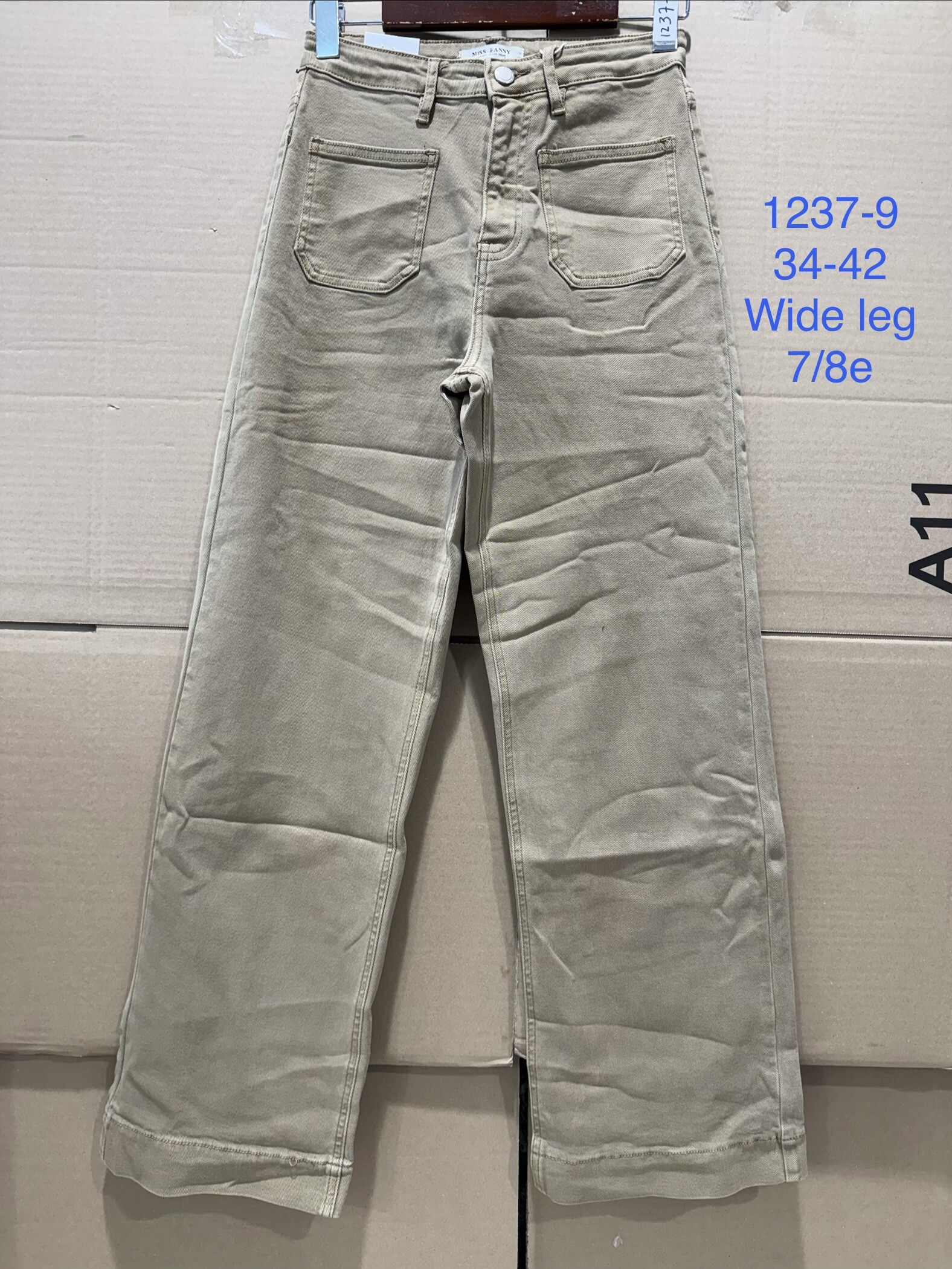 Grossista Miss Fanny - Pantaloni a gamba larga 7/8 con tasca applicata