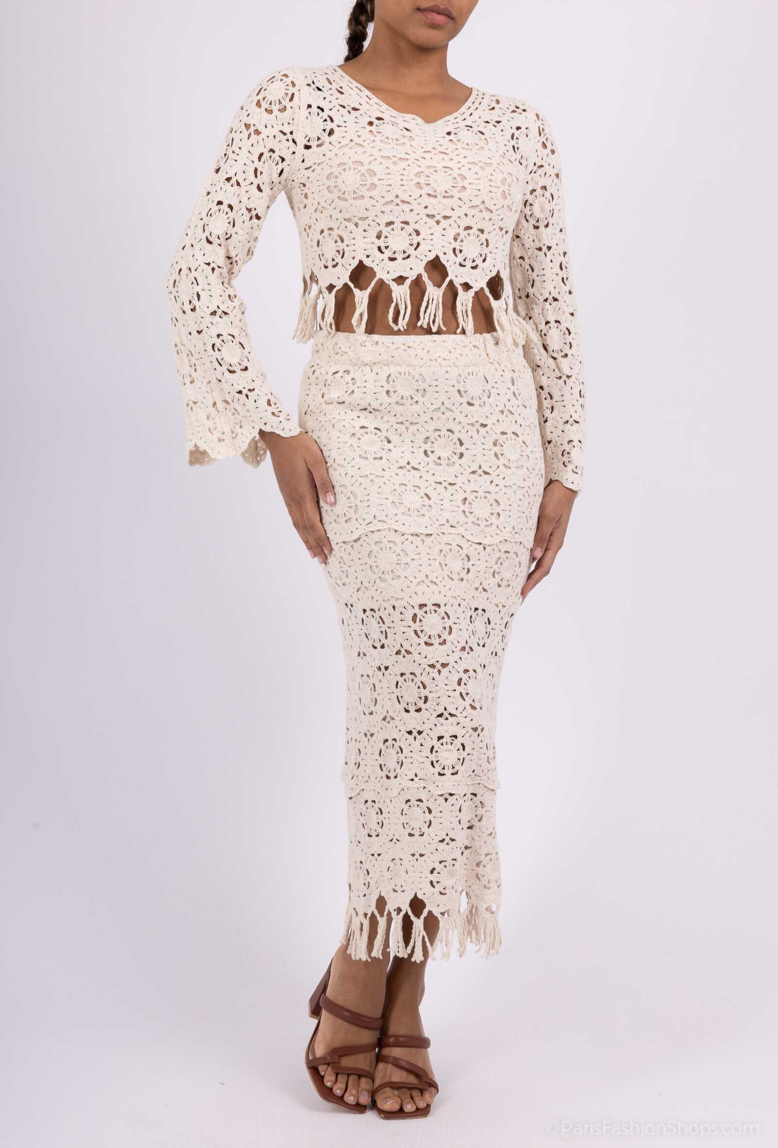 Grossiste MISS GOLDEN - tenue bohème en crochet ajouré