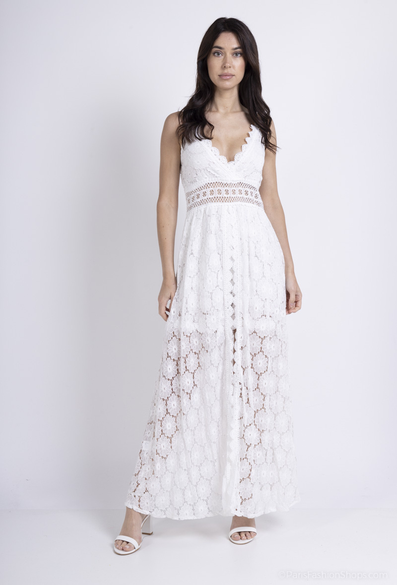 Grossiste MISS GOLDEN - Robe en dentelle florale avec doublure