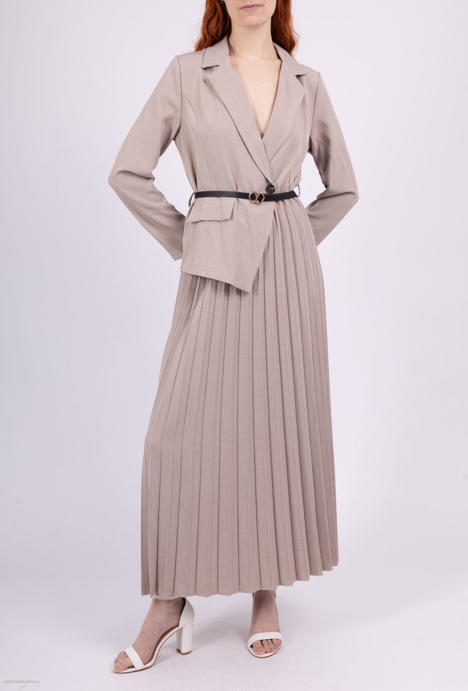 Grossiste MISS GOLDEN - Robe avec jupe plissée veste de tailleur
