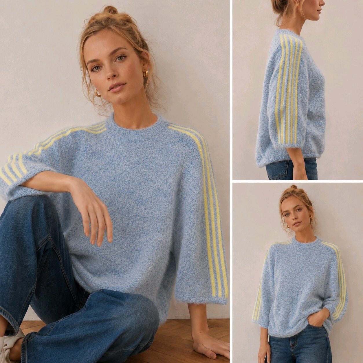 Grossiste MISS KOKO - Pull manches 3/4 col rond
