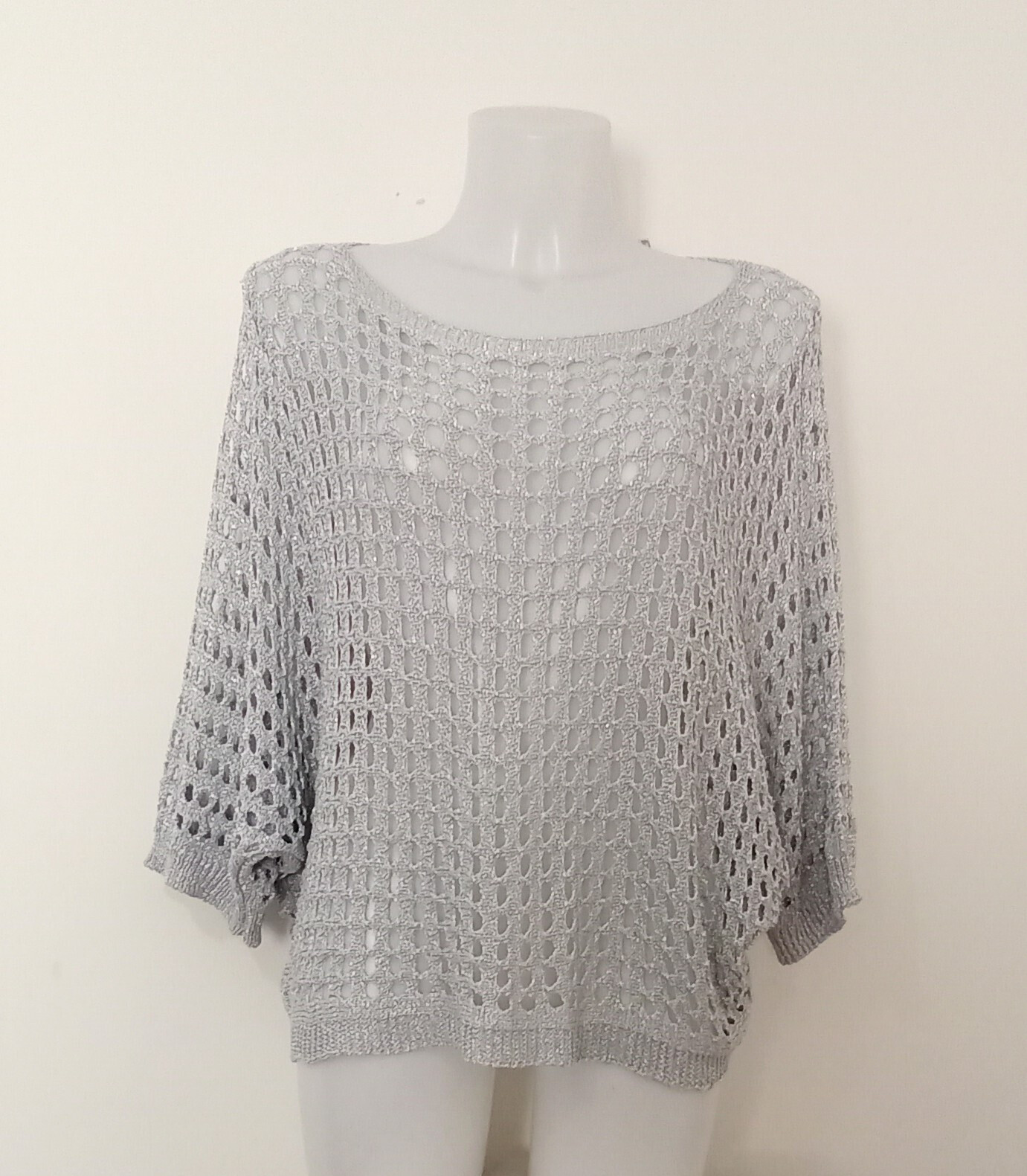 Grossiste MISS KOKO - pull en crochet lurex ajoure manches courtes