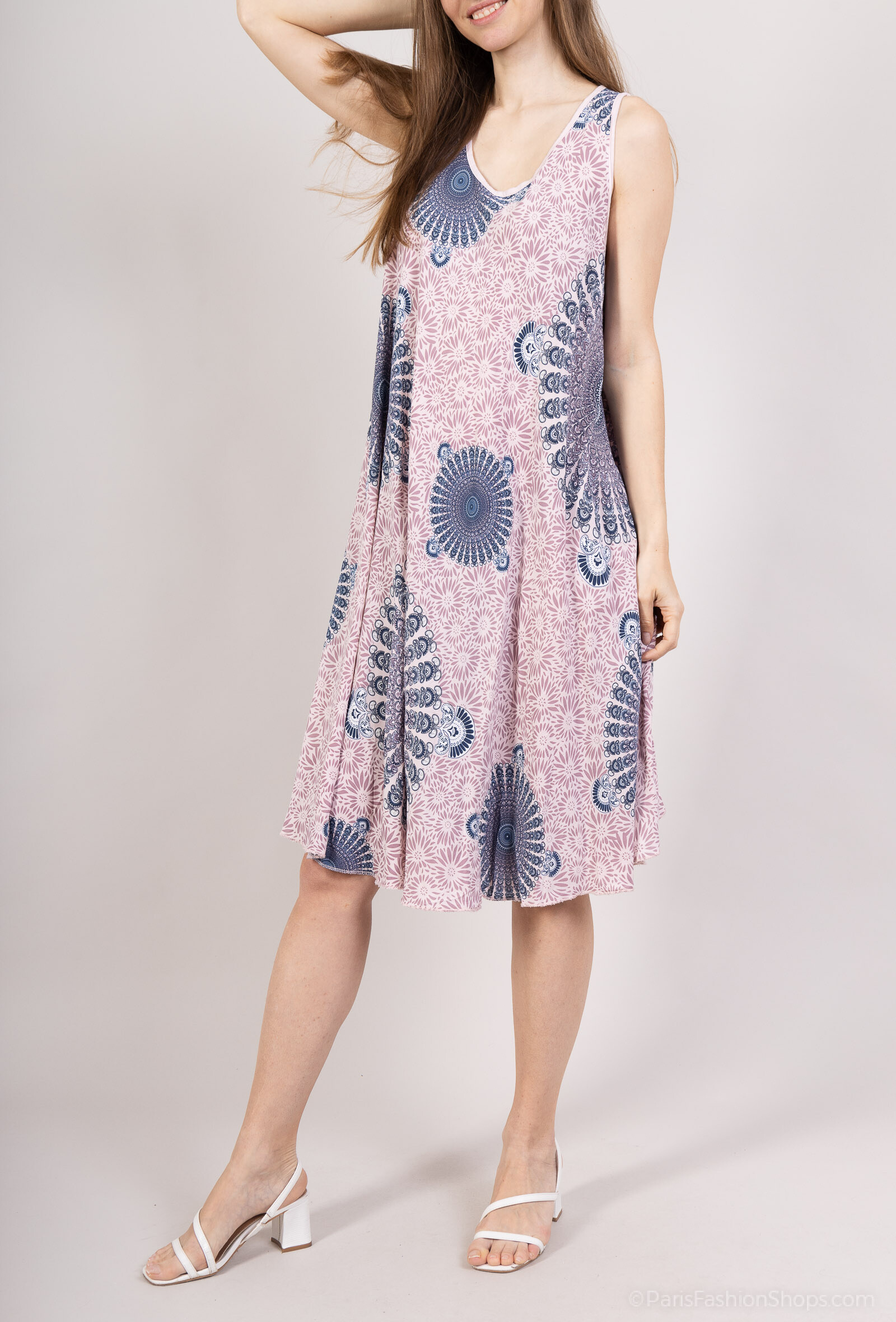 Grossiste MISS KOKO - robe débardeur imprimée en viscose