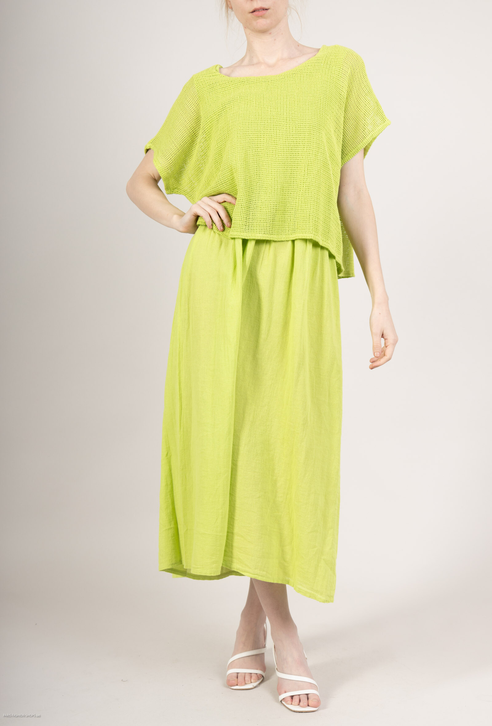 Grossiste MISS KOKO - robe longue en coton effet lin