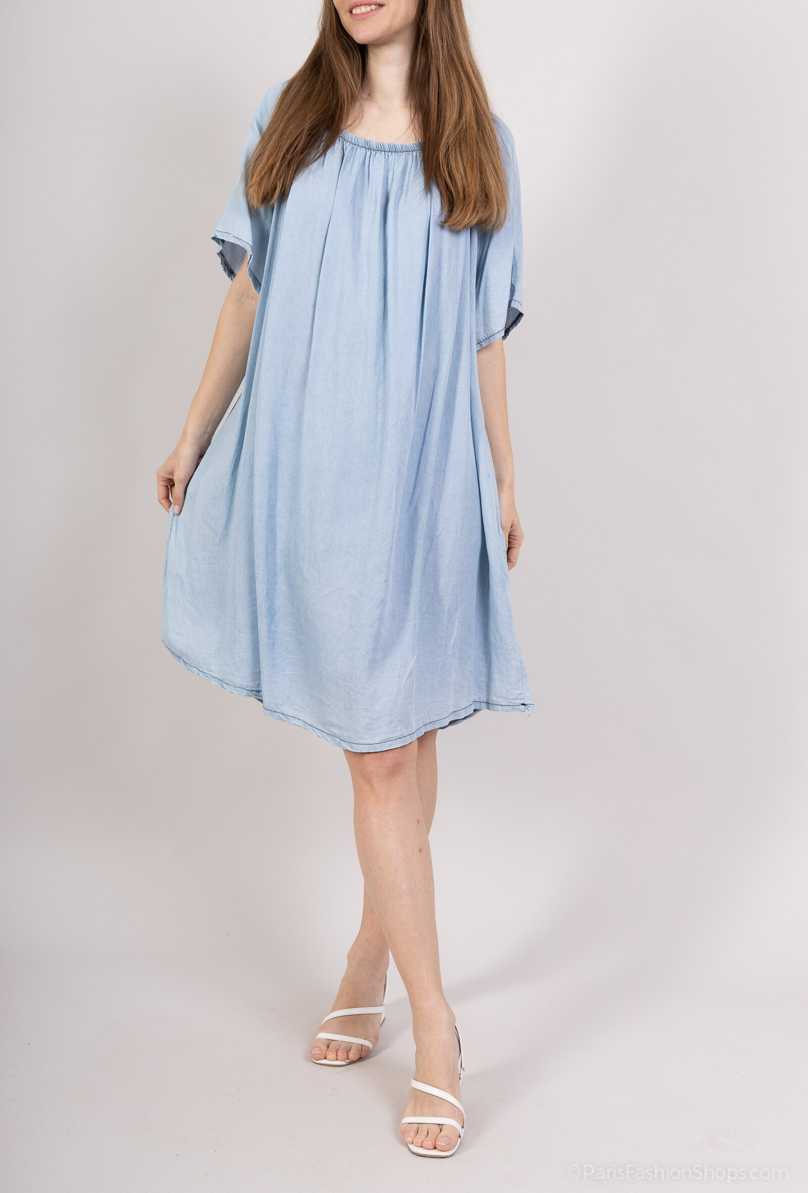 Grossiste MISS KOKO - robe col bateau à manches courtes
