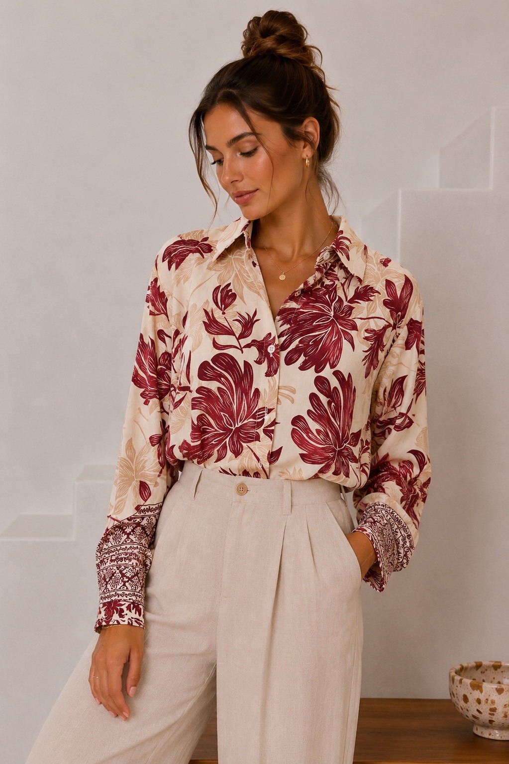 Grossiste MISS SARA - Chemise imprimé oversize