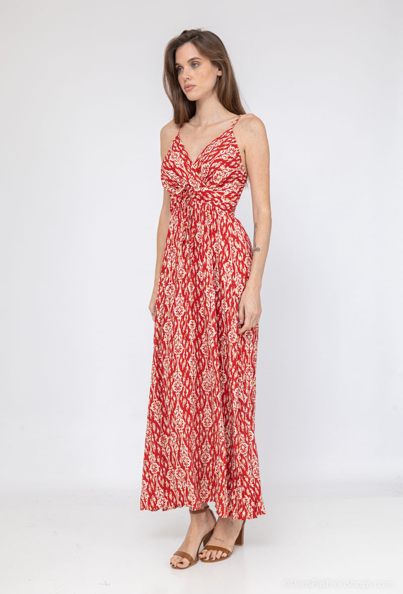 Wholesaler MISS SARA - Gold stained printed dress