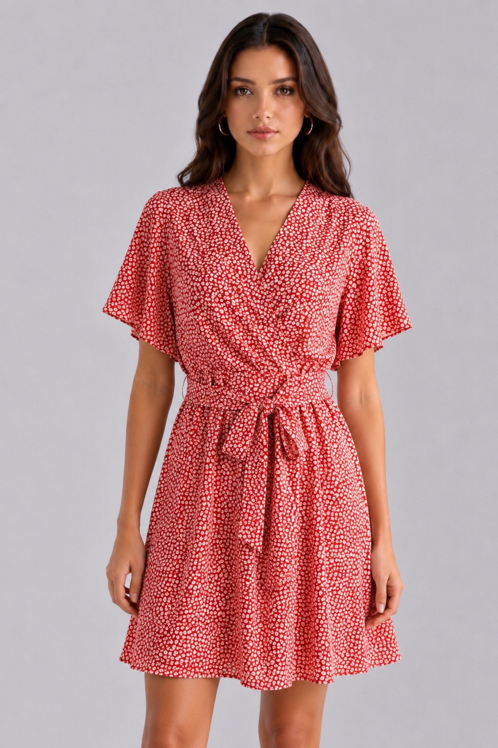 Grossiste MISS SARA - Robe courte cache-cœur