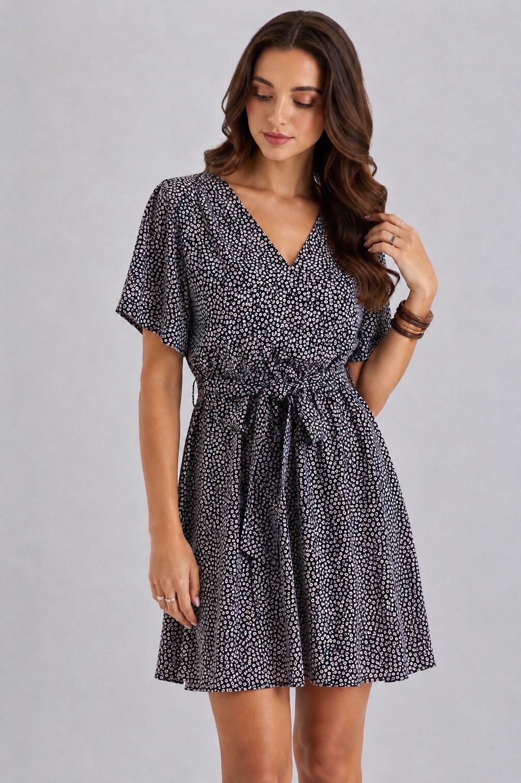 Grossiste MISS SARA - Robe courte cache-cœur