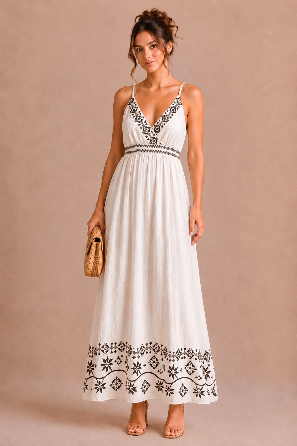 Grossiste MISS SARA - Robe à bretelles en lin et viscose