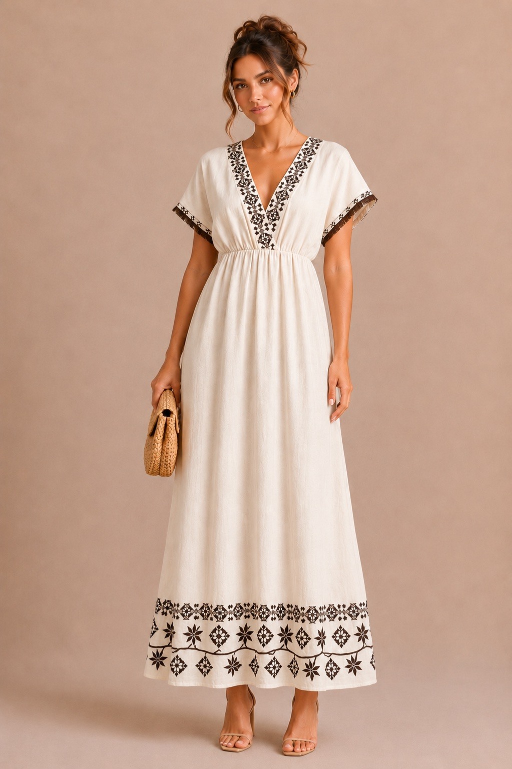 Grossiste MISS SARA - Robe longue manche courte
