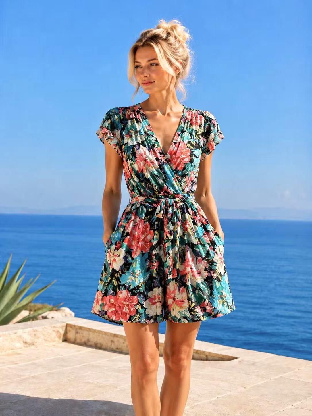 Grossiste MISS SARA - Combishort manches courtes