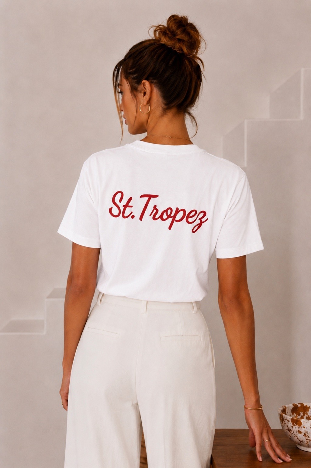 Wholesaler MISS SARA - Cotton T-shirt with scarf knot
