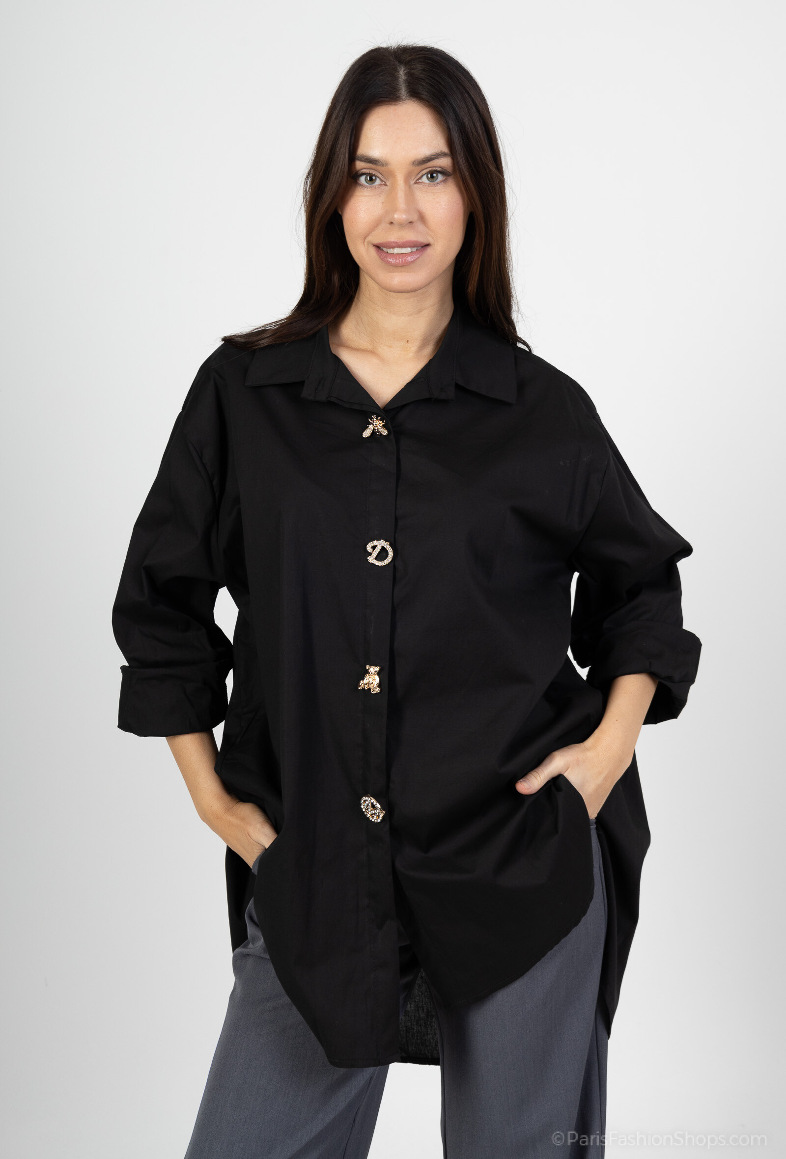 Wholesaler Miss Sissi - shirt with gold buttons
