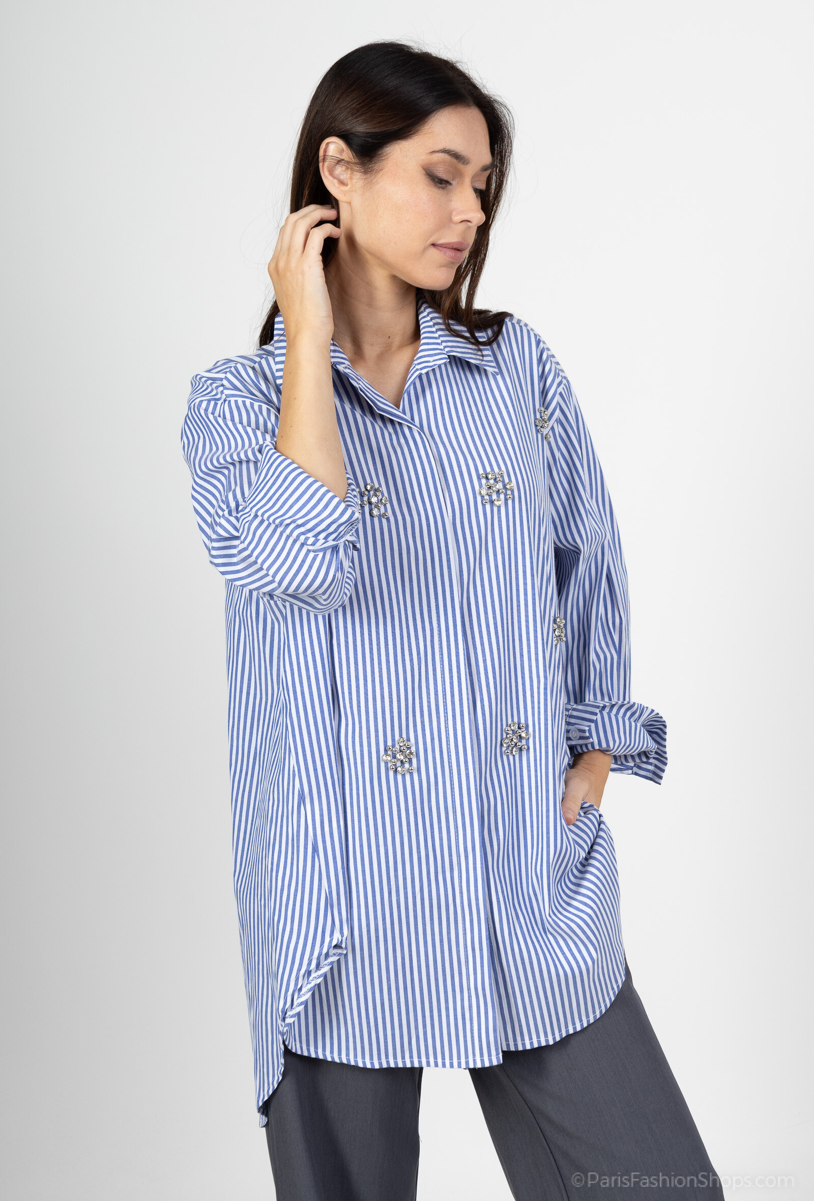 Wholesaler Miss Sissi - oversized striped shirt