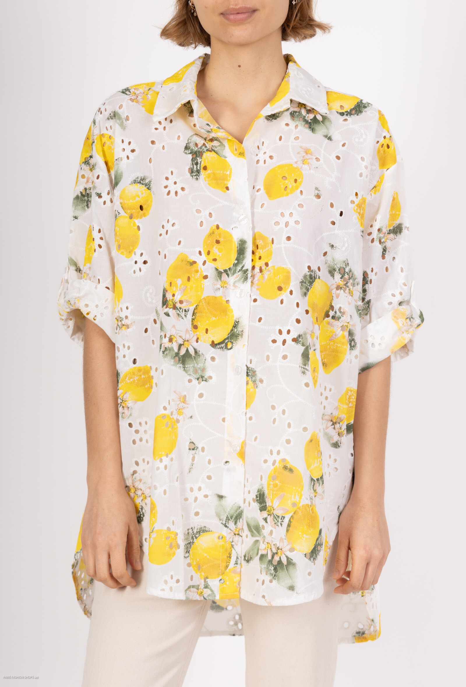 Wholesaler Miss Sissi - Shirt with embroidered and printed