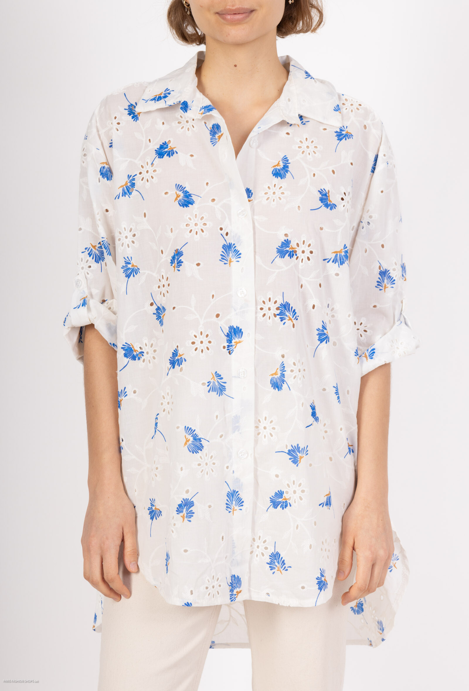 Wholesaler Miss Sissi - Shirt with embroidered and printed