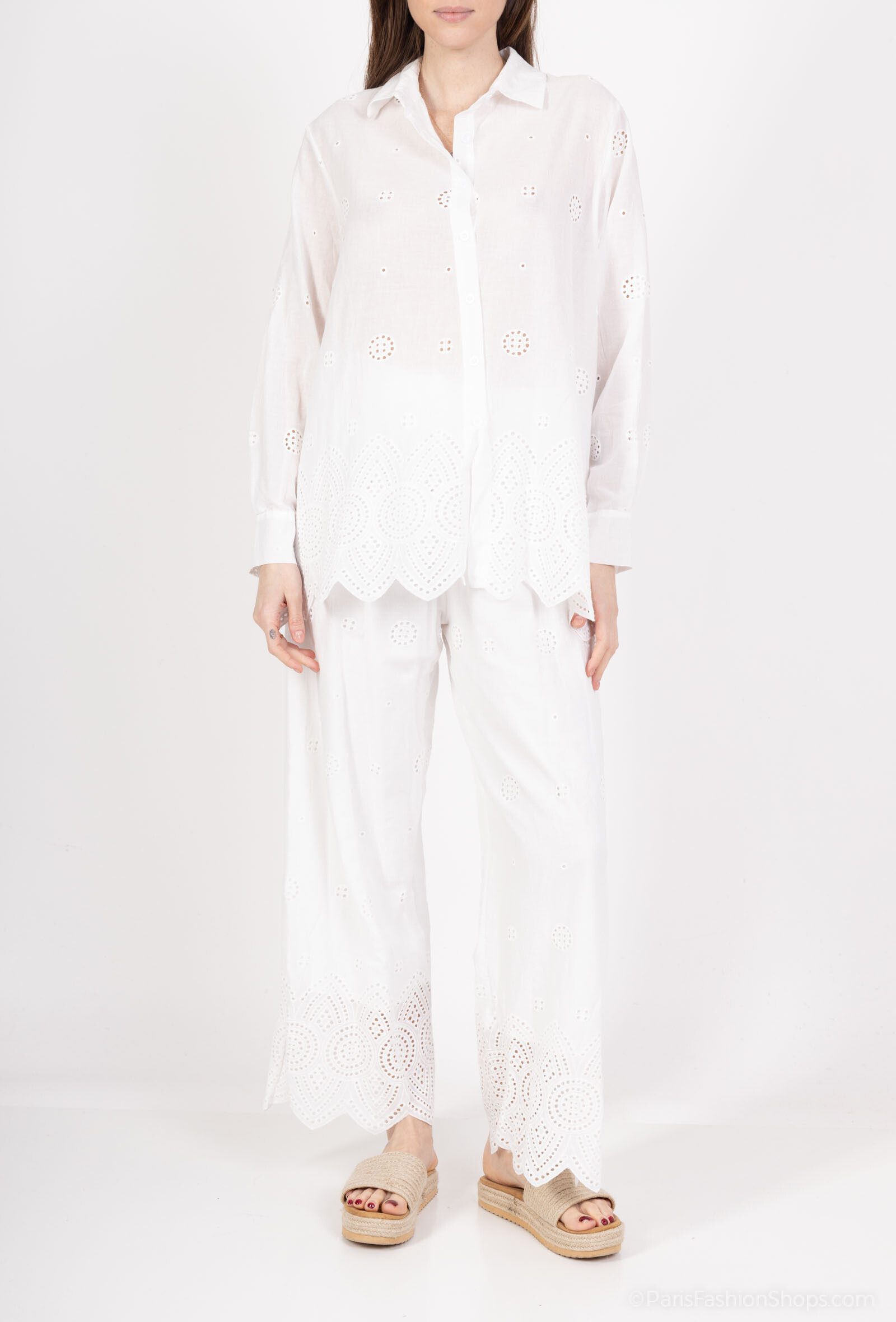 Wholesaler Miss Sissi - TWO PIECED TO STORE SHIRTS AND EMBRODE PANTERS