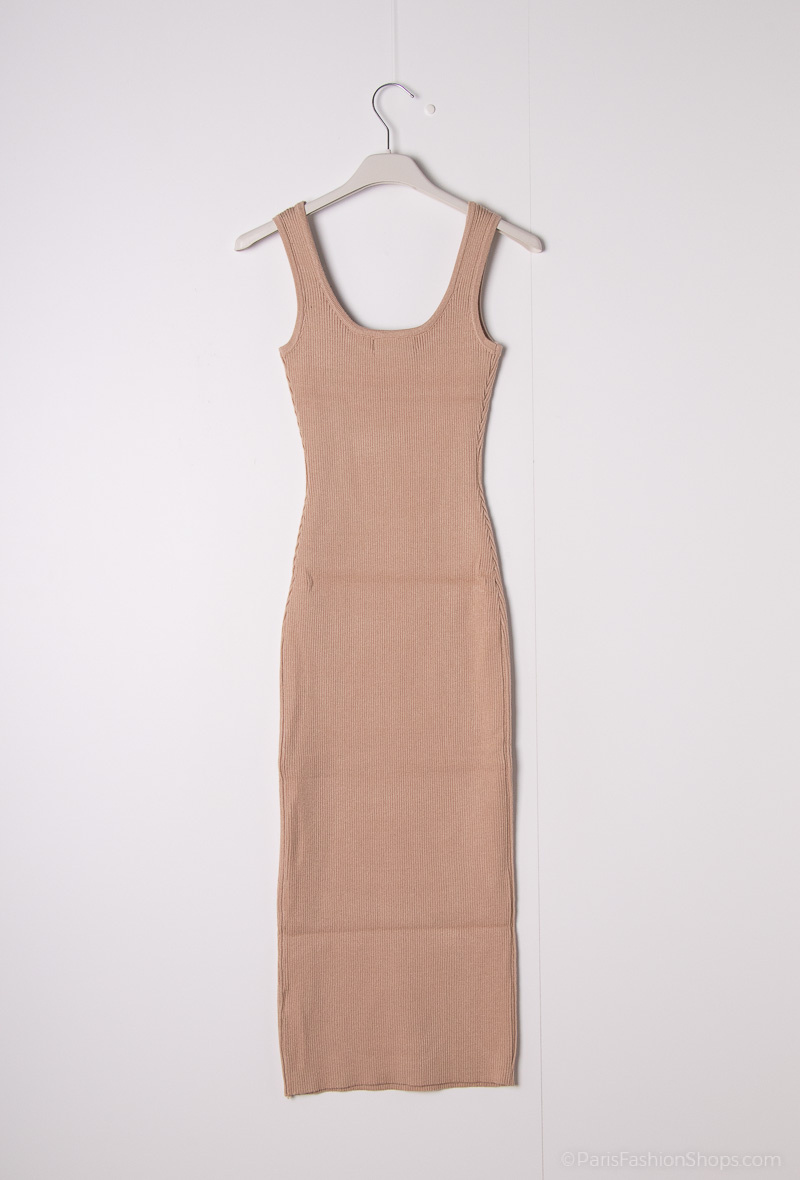 ROBE EN MAILLE - Beige - 2 - grand format