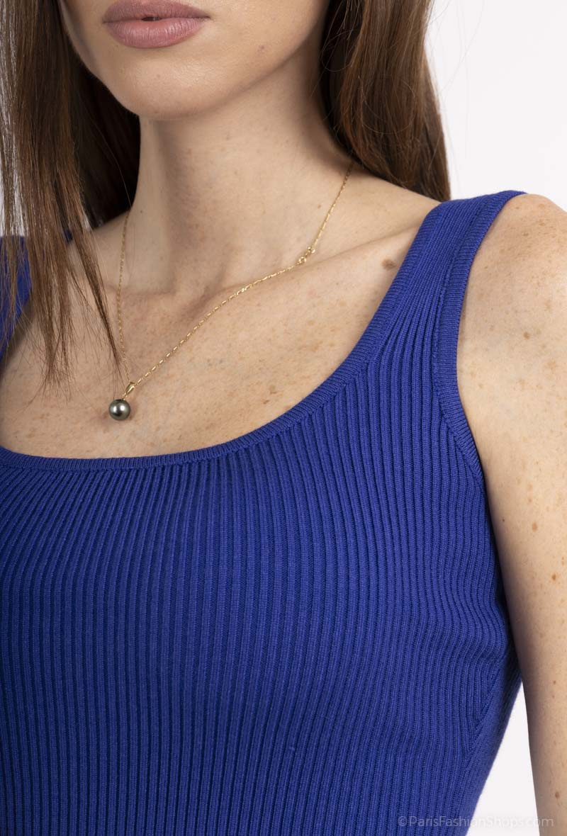 ROBE EN MAILLE - Bleu Roi - 5 - grand format