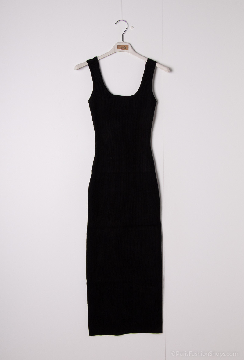 ROBE EN MAILLE - Noir - 1 - grand format