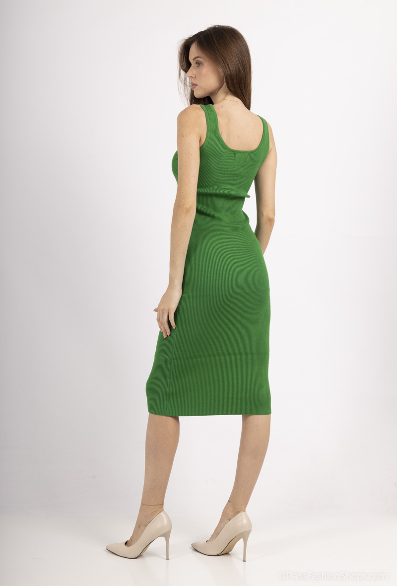 ROBE EN MAILLE - Vert - 4 - grand format