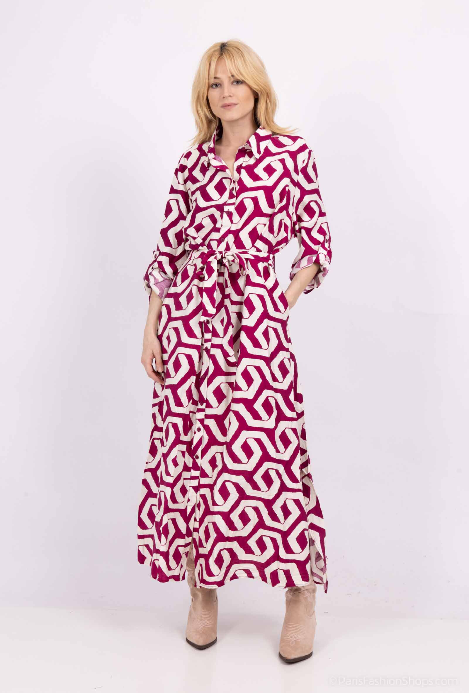 Wholesaler Miss Sissi - printed shirt dress