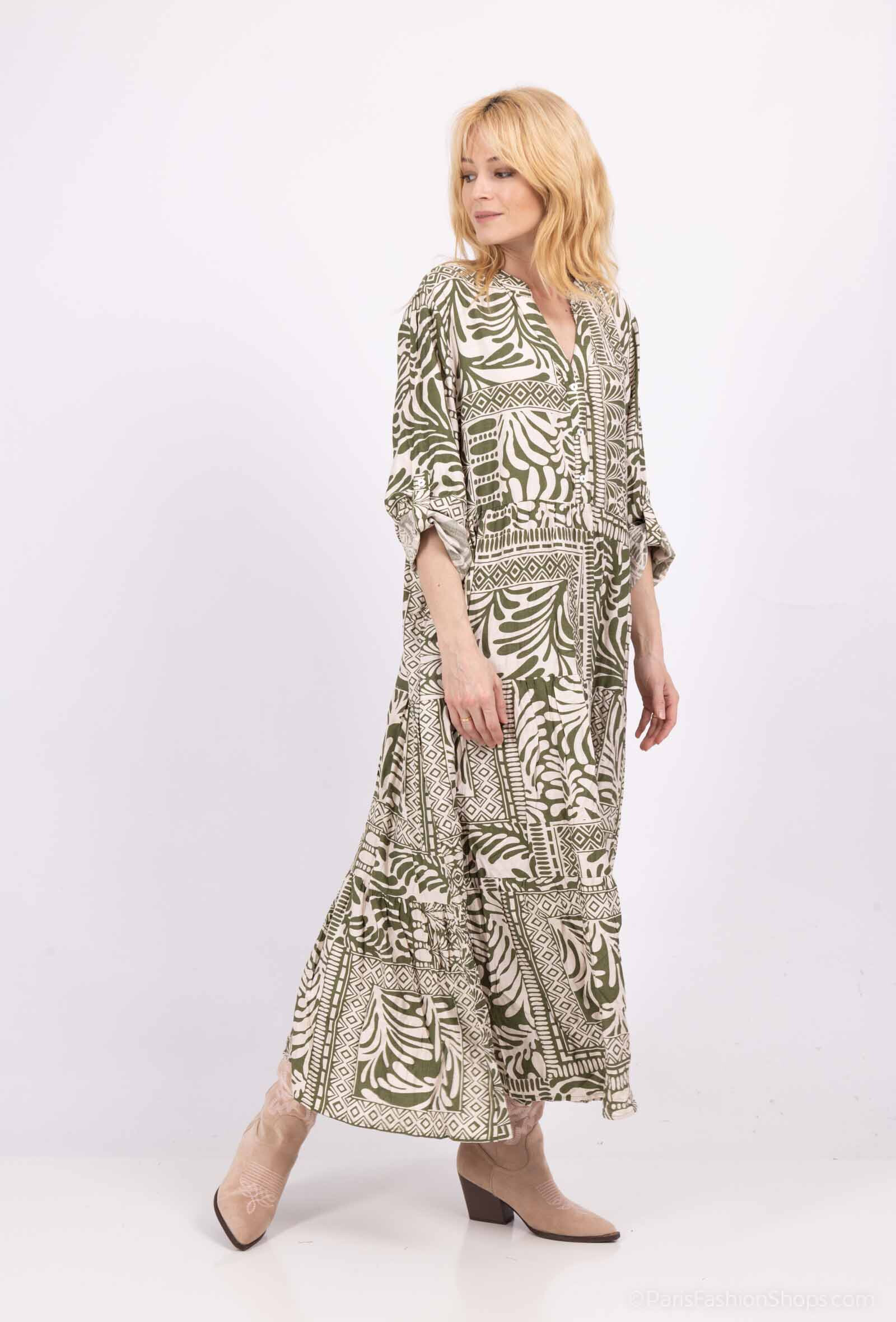 vestido estampado - Verde lima - 3 - formato grande