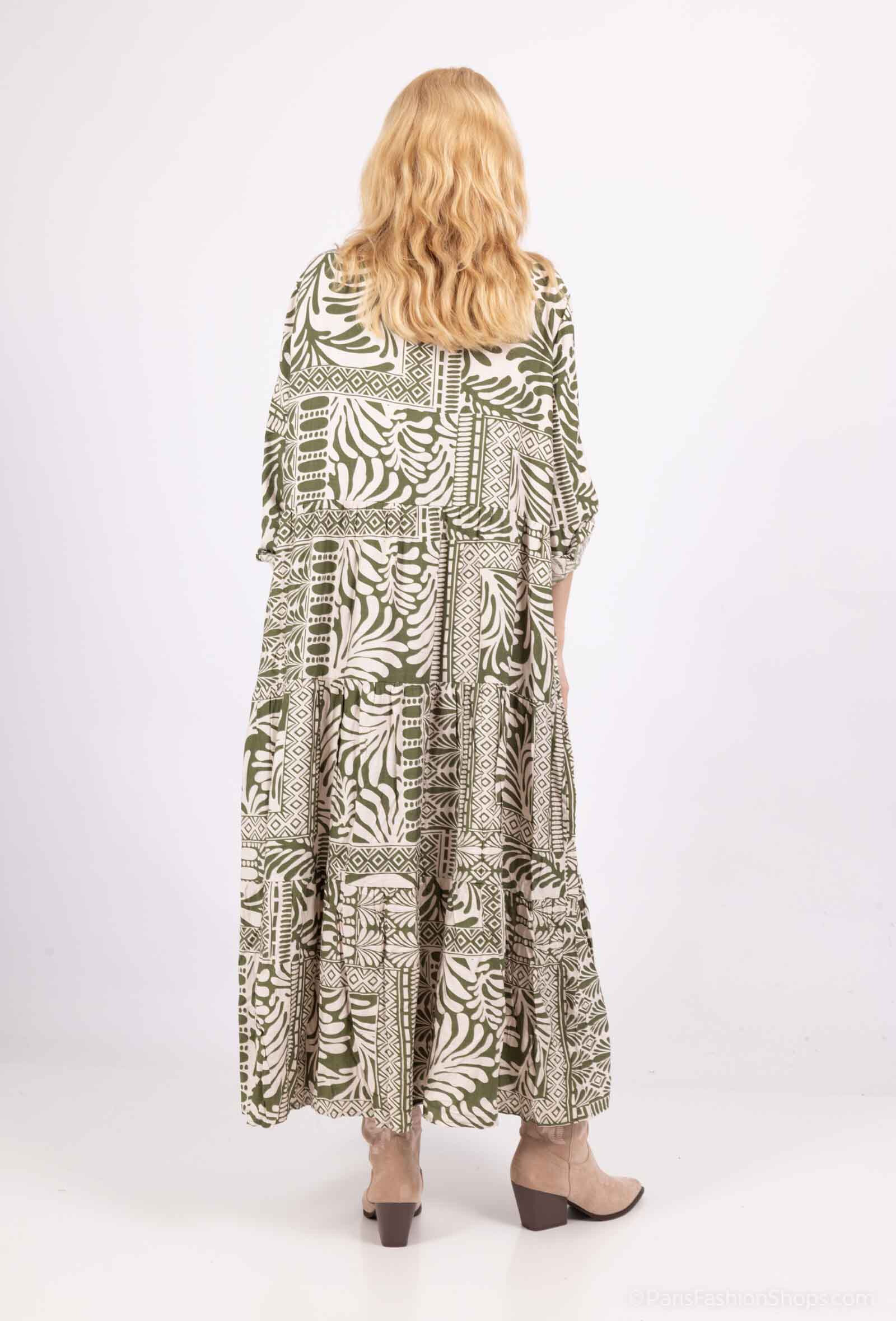 vestido estampado - Verde lima 4 - miniatura