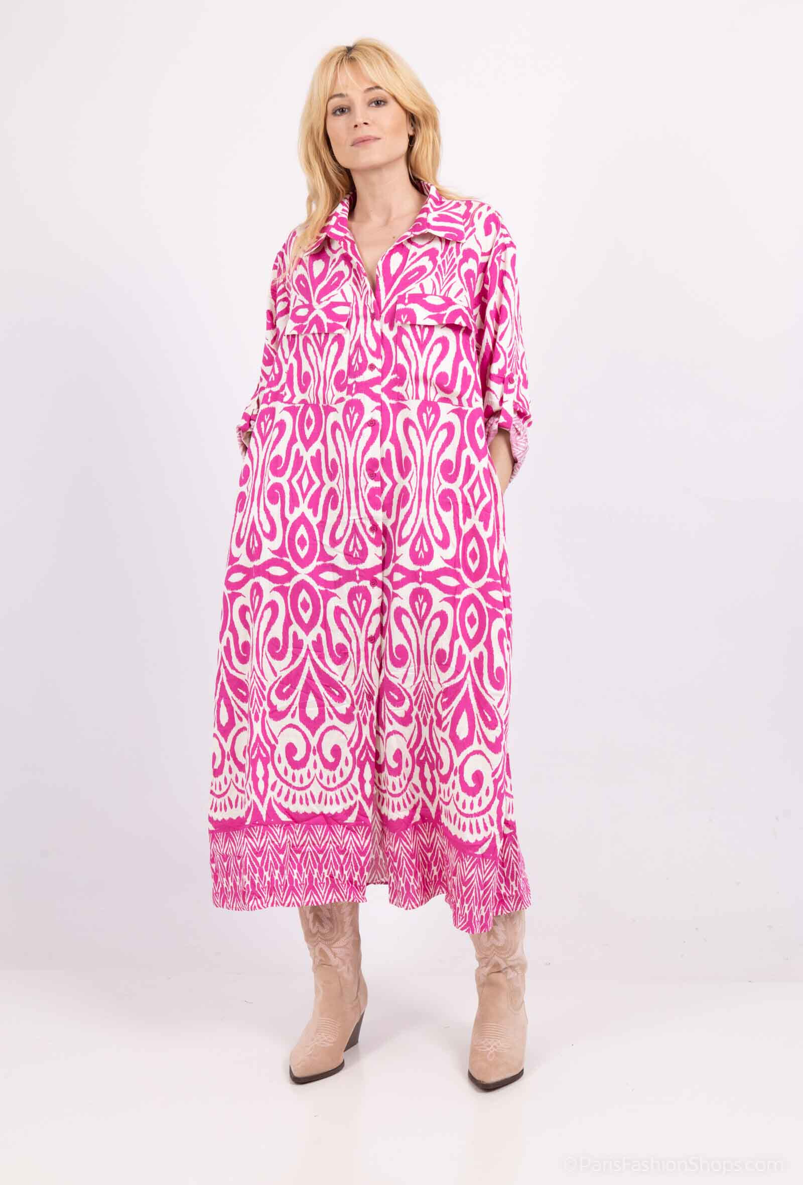 Wholesaler Miss Sissi - printed shirt dress