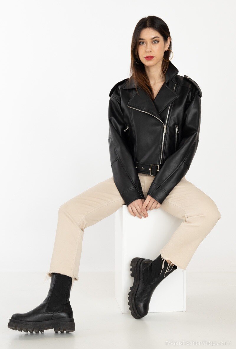 Grossiste Miss Sissi - Perfecto en similicuir over size