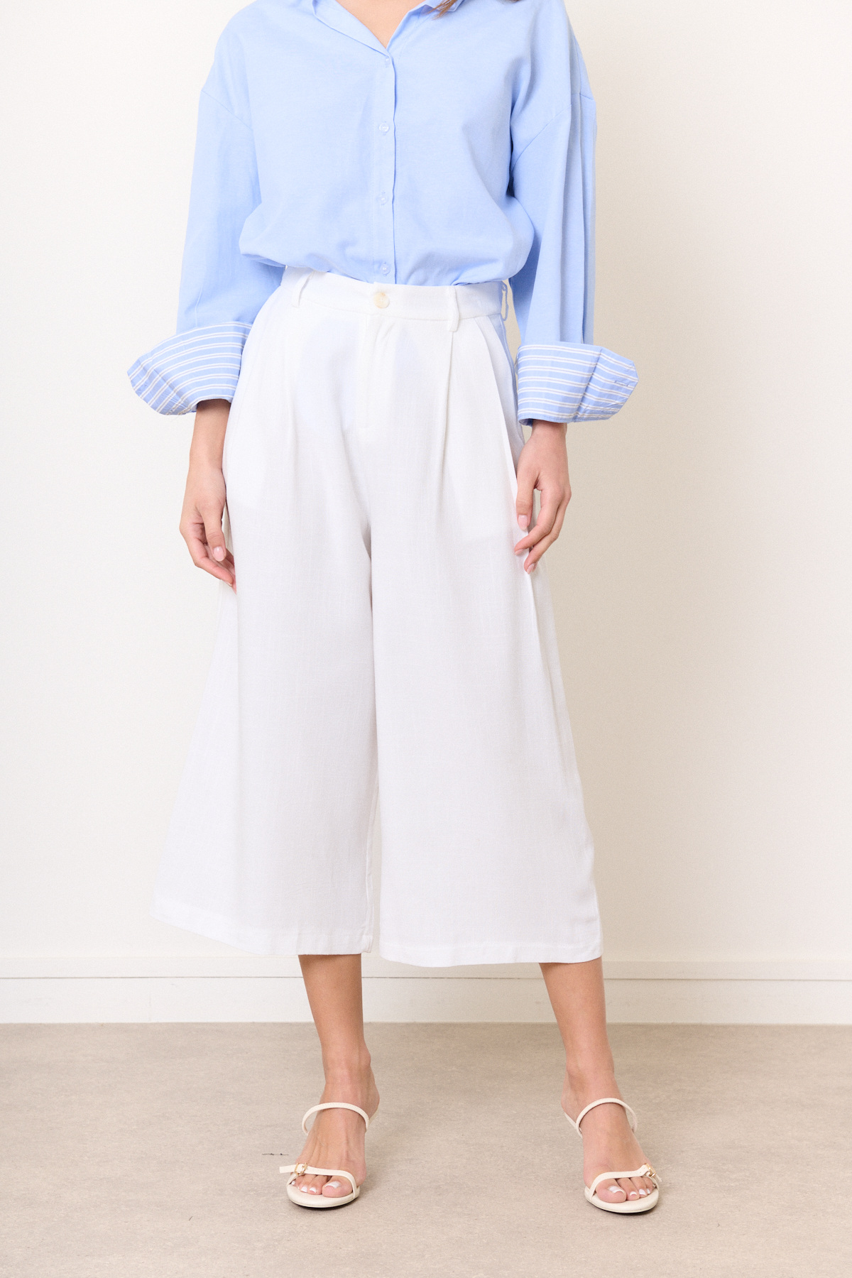 Grossiste Feelkoo - PANTALONG  COURT EN LIN COTON