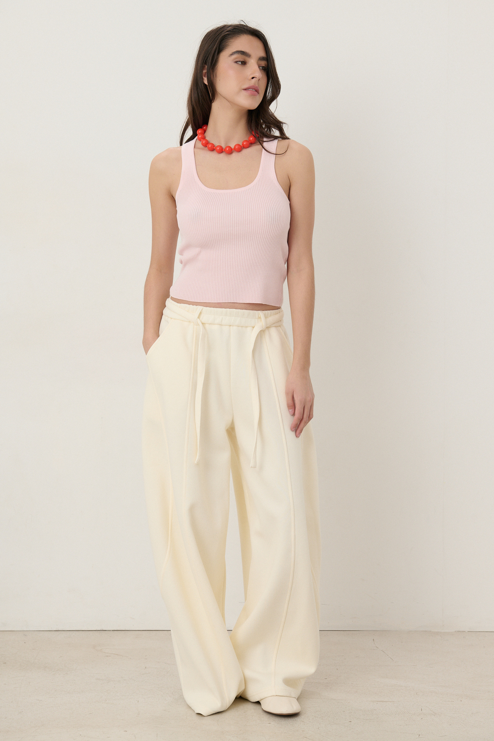 Grossiste Feelkoo - Pantalon à taille élastiquée avec lien à nouer